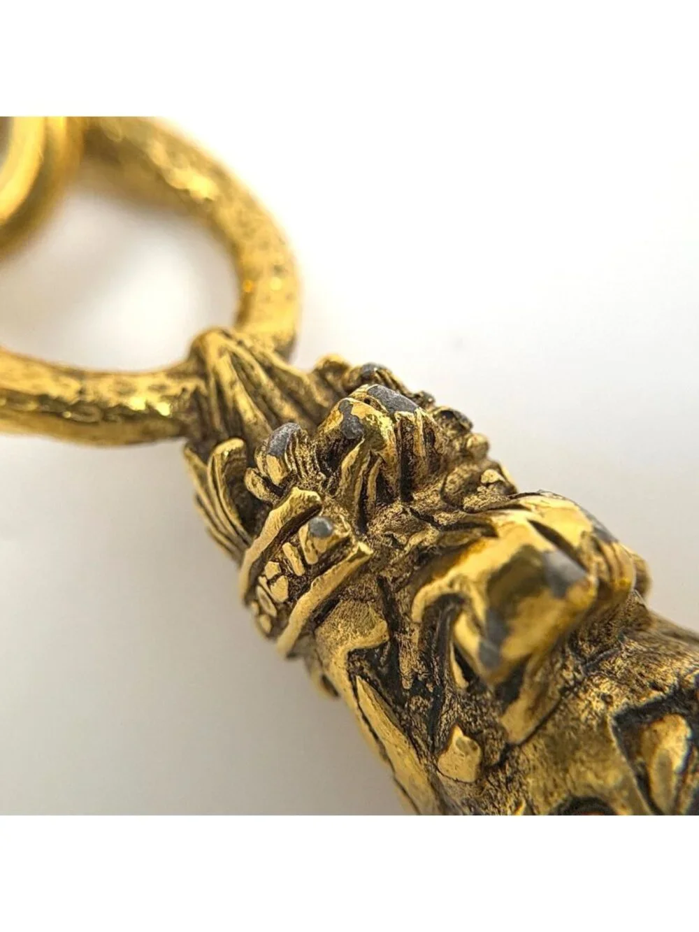 Chanel CC Logo Chain Necklace Triple Strand Long Gold Plated